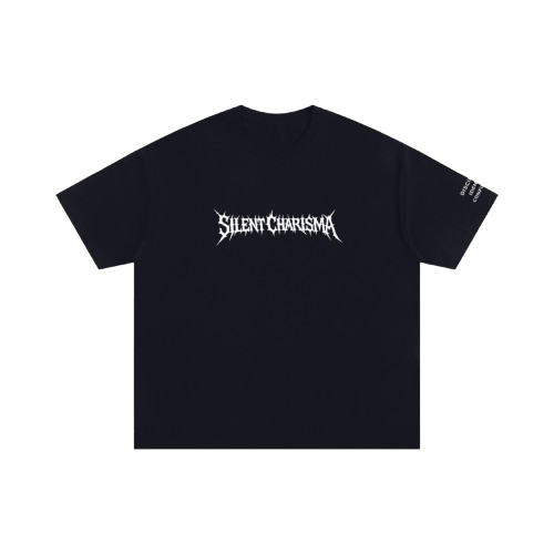 Silent Charisma Oversized Tee – front, transparent background